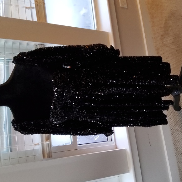 Selkie Black Sequin Puff Dress - Picture 8 of 16